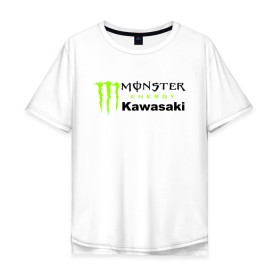 Мужская футболка хлопок Oversize с принтом KAWASAKI (Z) в Петрозаводске, 100% хлопок | свободный крой, круглый ворот, “спинка” длиннее передней части | Тематика изображения на принте: bike | energy | kawasaki | monster | monster energy | moto | motocross | ninja | sport | zzr | кавасаки | кавасаки ниндзя | монстер энерджи | монстр | мото | мотокросс | ниндзя | спорт | энергия