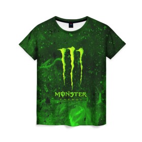 Женская футболка 3D с принтом MONSTER ENERGY в Петрозаводске, 100% полиэфир ( синтетическое хлопкоподобное полотно) | прямой крой, круглый вырез горловины, длина до линии бедер | energy | honda | mercedes | monster energy | porsche | racing | sport | toyota | автомобил | автомобильные | марка | машины | митсубиси | монстр | монстр энерджи | порше | спорт | тесла | тойота | хонда