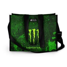 Сумка-шоппер 3D с принтом MONSTER ENERGY в Петрозаводске, 100% полиэстер | застегивается на металлическую кнопку; внутренний карман застегивается на молнию. Стенки укреплены специальным мягким материалом, чтобы защитить содержимое от несильных ударов
 | energy | honda | mercedes | monster energy | porsche | racing | sport | toyota | автомобил | автомобильные | марка | машины | митсубиси | монстр | монстр энерджи | порше | спорт | тесла | тойота | хонда