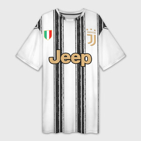 Платье-футболка 3D с принтом Juventus home 20 21 в Петрозаводске,  |  | champions | italy | juventus | league | ronaldo | криштиану | лига чемпионов | роналду