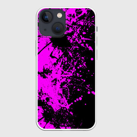Чехол для iPhone 13 mini с принтом Чёрная магия в Петрозаводске,  |  | paint | paints | брызги | брызги краски | брызги красок | краска | краски | пятна краски | разводы | разводы краски | смешивание красок | фиолетово черный | фон | цвета