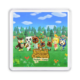 Магнит 55*55 с принтом ANIMAL CROSSING в Петрозаводске, Пластик | Размер: 65*65 мм; Размер печати: 55*55 мм | animal crossing:new horizons | game | nintendo | анимал кроссинг | животные | звери | игра | нинтендо | пересечение животных