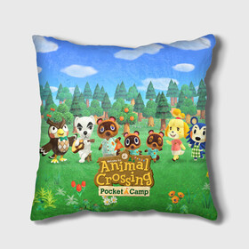 Подушка 3D с принтом ANIMAL CROSSING в Петрозаводске, наволочка – 100% полиэстер, наполнитель – холлофайбер (легкий наполнитель, не вызывает аллергию). | состоит из подушки и наволочки. Наволочка на молнии, легко снимается для стирки | animal crossing:new horizons | game | nintendo | анимал кроссинг | животные | звери | игра | нинтендо | пересечение животных