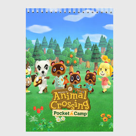 Скетчбук с принтом ANIMAL CROSSING в Петрозаводске, 100% бумага
 | 48 листов, плотность листов — 100 г/м2, плотность картонной обложки — 250 г/м2. Листы скреплены сверху удобной пружинной спиралью | animal crossing:new horizons | game | nintendo | анимал кроссинг | животные | звери | игра | нинтендо | пересечение животных