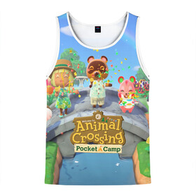 Мужская майка 3D с принтом ANIMAL CROSSING в Петрозаводске, 100% полиэстер | круглая горловина, приталенный силуэт, длина до линии бедра. Пройма и горловина окантованы тонкой бейкой | animal crossing:new horizons | game | nintendo | анимал кроссинг | животные | звери | игра | нинтендо | пересечение животных