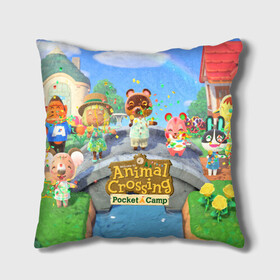 Подушка 3D с принтом ANIMAL CROSSING в Петрозаводске, наволочка – 100% полиэстер, наполнитель – холлофайбер (легкий наполнитель, не вызывает аллергию). | состоит из подушки и наволочки. Наволочка на молнии, легко снимается для стирки | animal crossing:new horizons | game | nintendo | анимал кроссинг | животные | звери | игра | нинтендо | пересечение животных