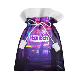 Подарочный 3D мешок с принтом TWITCH в Петрозаводске, 100% полиэстер | Размер: 29*39 см | game | gamer | logo | trend | twitch | twitties | игры | логотип | мода | надписи | стрим | твитч | тренд