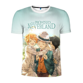 Мужская футболка 3D спортивная с принтом The Promised Neverland в Петрозаводске, 100% полиэстер с улучшенными характеристиками | приталенный силуэт, круглая горловина, широкие плечи, сужается к линии бедра | anime | emma | mango | the promised neverland | yakusoku no neverland | аниме | манга | обещанная страна грёз | обещанный неверленд