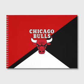 Альбом для рисования с принтом CHICAGO BULLS в Петрозаводске, 100% бумага
 | матовая бумага, плотность 200 мг. | bulls | chicago | chicago bulls | nba | red bulls | usa | америка | быки | нба | сша | чикаго буллс