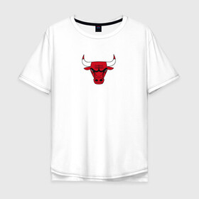 Мужская футболка хлопок Oversize с принтом CHICAGO BULLS в Петрозаводске, 100% хлопок | свободный крой, круглый ворот, “спинка” длиннее передней части | Тематика изображения на принте: bulls | chicago | chicago bulls | nba | red bulls | usa | америка | быки | нба | сша | чикаго буллс