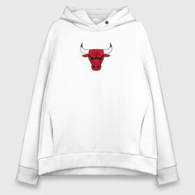 Женское худи Oversize хлопок с принтом CHICAGO BULLS в Петрозаводске, френч-терри — 70% хлопок, 30% полиэстер. Мягкий теплый начес внутри —100% хлопок | боковые карманы, эластичные манжеты и нижняя кромка, капюшон на магнитной кнопке | bulls | chicago | chicago bulls | nba | red bulls | usa | америка | быки | нба | сша | чикаго буллс