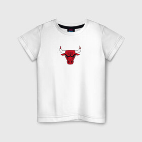 Детская футболка хлопок с принтом CHICAGO BULLS в Петрозаводске, 100% хлопок | круглый вырез горловины, полуприлегающий силуэт, длина до линии бедер | bulls | chicago | chicago bulls | nba | red bulls | usa | америка | быки | нба | сша | чикаго буллс