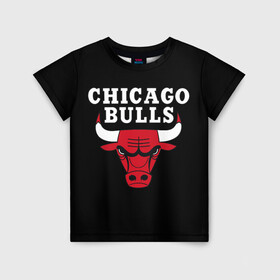 Детская футболка 3D с принтом CHICAGO BULLS в Петрозаводске, 100% гипоаллергенный полиэфир | прямой крой, круглый вырез горловины, длина до линии бедер, чуть спущенное плечо, ткань немного тянется | Тематика изображения на принте: bulls | chicago | chicago bulls | nba | red bulls | usa | америка | быки | нба | сша | чикаго буллс