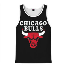 Мужская майка 3D с принтом CHICAGO BULLS в Петрозаводске, 100% полиэстер | круглая горловина, приталенный силуэт, длина до линии бедра. Пройма и горловина окантованы тонкой бейкой | Тематика изображения на принте: bulls | chicago | chicago bulls | nba | red bulls | usa | америка | быки | нба | сша | чикаго буллс
