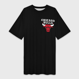 Платье-футболка 3D с принтом CHICAGO BULLS   ЧИКАГО БУЛЛС ЛОГО НА КАРМАШКЕ в Петрозаводске,  |  | bulls | chicago | chicago bulls | nba | red bulls | usa | америка | быки | нба | сша | чикаго буллс