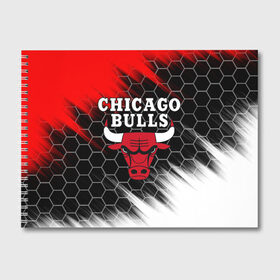 Альбом для рисования с принтом CHICAGO BULLS в Петрозаводске, 100% бумага
 | матовая бумага, плотность 200 мг. | bulls | chicago | chicago bulls | nba | red bulls | usa | америка | быки | нба | сша | чикаго буллс