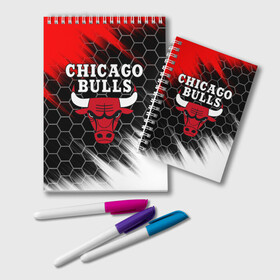 Блокнот с принтом CHICAGO BULLS в Петрозаводске, 100% бумага | 48 листов, плотность листов — 60 г/м2, плотность картонной обложки — 250 г/м2. Листы скреплены удобной пружинной спиралью. Цвет линий — светло-серый
 | Тематика изображения на принте: bulls | chicago | chicago bulls | nba | red bulls | usa | америка | быки | нба | сша | чикаго буллс