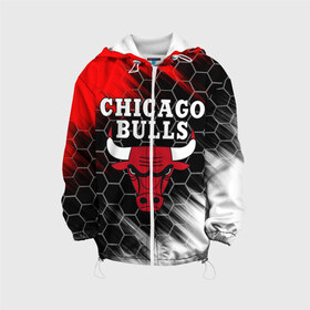 Детская куртка 3D с принтом CHICAGO BULLS в Петрозаводске, 100% полиэстер | застежка — молния, подол и капюшон оформлены резинкой с фиксаторами, по бокам — два кармана без застежек, один потайной карман на груди, плотность верхнего слоя — 90 г/м2; плотность флисового подклада — 260 г/м2 | bulls | chicago | chicago bulls | nba | red bulls | usa | америка | быки | нба | сша | чикаго буллс