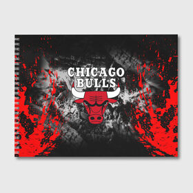 Альбом для рисования с принтом CHICAGO BULLS в Петрозаводске, 100% бумага
 | матовая бумага, плотность 200 мг. | bulls | chicago | chicago bulls | nba | red bulls | usa | америка | быки | нба | сша | чикаго буллс