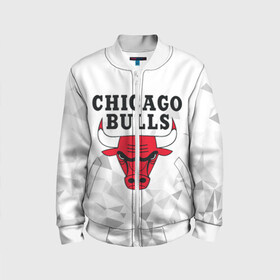 Детский бомбер 3D с принтом CHICAGO BULLS в Петрозаводске, 100% полиэстер | застегивается на молнию, по бокам два кармана без застежек, мягкие манжеты, по низу бомбера и на воротнике — эластичная резинка | bulls | chicago | chicago bulls | nba | red bulls | usa | америка | быки | нба | сша | чикаго буллс