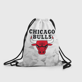 Рюкзак-мешок 3D с принтом CHICAGO BULLS в Петрозаводске, 100% полиэстер | плотность ткани — 200 г/м2, размер — 35 х 45 см; лямки — толстые шнурки, застежка на шнуровке, без карманов и подкладки | Тематика изображения на принте: bulls | chicago | chicago bulls | nba | red bulls | usa | америка | быки | нба | сша | чикаго буллс