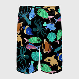 Детские спортивные шорты 3D с принтом Summer в Петрозаводске,  100% полиэстер
 | пояс оформлен широкой мягкой резинкой, ткань тянется
 | color | design | fashion | fish | paint | shell | squid | summer | vanguard | авангард | дизайн | кальмар | краска | лето | мода | ракушка | рыба | цвет