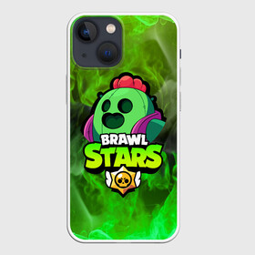 Чехол для iPhone 13 mini с принтом BRAWL STARS SPIKE в Петрозаводске,  |  | bibi | brawl stars | coach mike | crow | gale | leon | leon shark | max | mecha crow | mortis | mr.p | phoenix | sally leon | sandy | spike | sprout | tara | unicorn | virus 8 bit | werewolf | ворон | оборотень