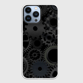Чехол для iPhone 13 Pro Max с принтом Механизмы в Петрозаводске,  |  | hi tech | steampunk | брутальные | брутальный | инженер | инжинер | искусство механизмов | механизм | механизмы | стимпанк | текстура | черные шестерёнки | шестеренки | шестерни | я инженер