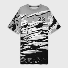 Платье-футболка 3D с принтом Michael Jordan 23 в Петрозаводске,  |  | 23 | bulls | chicago | jeffrey | jordan | michael | mvp | space jam | майкл джордан | чикаго буллз