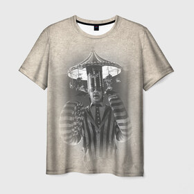 Мужская футболка 3D с принтом Beetlejuice в Петрозаводске, 100% полиэфир | прямой крой, круглый вырез горловины, длина до линии бедер | Тематика изображения на принте: beetlejuice | vdpartat | битлджус | майкл китон | ужасы