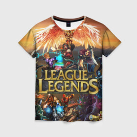 Женская футболка 3D с принтом League of Legends в Петрозаводске, 100% полиэфир ( синтетическое хлопкоподобное полотно) | прямой крой, круглый вырез горловины, длина до линии бедер | art | dota | dota 2 | fan | game | hero | league | league of legends | legends | lol | moba | mobile legend | riot game | герои | детские | дота | женские | игра | моба | мужские