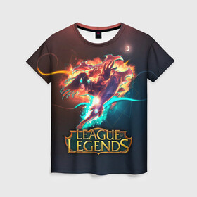 Женская футболка 3D с принтом league of legends в Петрозаводске, 100% полиэфир ( синтетическое хлопкоподобное полотно) | прямой крой, круглый вырез горловины, длина до линии бедер | art | dota | dota 2 | fan | game | hero | league | league of legends | legends | lol | moba | mobile legend | riot game | герои | детские | дота | женские | игра | моба | мужские