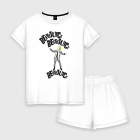 Женская пижама с шортиками хлопок с принтом 2366317 в Петрозаводске, 100% хлопок | футболка прямого кроя, шорты свободные с широкой мягкой резинкой | beetlejuice | vdpartat | битлджус | ужасы