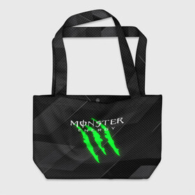 Пляжная сумка 3D с принтом MONSTER ENERGY (Z) в Петрозаводске, 100% полиэстер | застегивается на металлическую кнопку; внутренний карман застегивается на молнию. Стенки укреплены специальным мягким материалом, чтобы защитить содержимое от несильных ударов
 | black monster | bmx | claw | cybersport | energy | monster | monster energy | moto | motocross | race | sport | киберспорт | когти | монстер энерджи | монстр | мото | мотокросс | ралли | скейтбординг | спорт | то | энергия