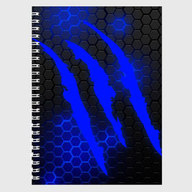 Тетрадь с принтом MONSTER ENERGY (+спина) (Z) в Петрозаводске, 100% бумага | 48 листов, плотность листов — 60 г/м2, плотность картонной обложки — 250 г/м2. Листы скреплены сбоку удобной пружинной спиралью. Уголки страниц и обложки скругленные. Цвет линий — светло-серый
 | Тематика изображения на принте: black monster | bmx | claw | cybersport | energy | monster | monster energy | moto | motocross | race | sport | киберспорт | когти | монстер энерджи | монстр | мото | мотокросс | ралли | скейтбординг | спорт | то | энергия