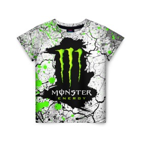 Детская футболка 3D с принтом MONSTER ENERGY (Z) в Петрозаводске, 100% гипоаллергенный полиэфир | прямой крой, круглый вырез горловины, длина до линии бедер, чуть спущенное плечо, ткань немного тянется | black monster | bmx | claw | cybersport | energy | monster | monster energy | moto | motocross | race | sport | киберспорт | когти | монстер энерджи | монстр | мото | мотокросс | ралли | скейтбординг | спорт | то | энергия