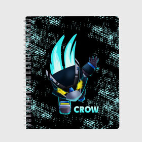 Тетрадь с принтом Brawl Stars CROW в Петрозаводске, 100% бумага | 48 листов, плотность листов — 60 г/м2, плотность картонной обложки — 250 г/м2. Листы скреплены сбоку удобной пружинной спиралью. Уголки страниц и обложки скругленные. Цвет линий — светло-серый
 | 8 bit | 8 бит | bibi | brawl | brawl stars | crow | leon | spike | sprout | stars | бравл | бравл старс | браво старс | игра | компьютерная | кров | леон | онлайн | старс