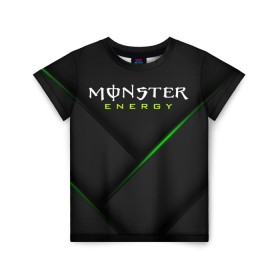 Детская футболка 3D с принтом MONSTER ENERGY (Z) в Петрозаводске, 100% гипоаллергенный полиэфир | прямой крой, круглый вырез горловины, длина до линии бедер, чуть спущенное плечо, ткань немного тянется | black monster | bmx | claw | cybersport | energy | monster | monster energy | moto | motocross | race | sport | киберспорт | когти | монстер энерджи | монстр | мото | мотокросс | ралли | скейтбординг | спорт | энергия