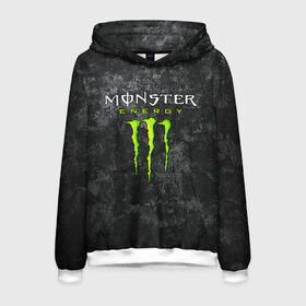 Мужская толстовка 3D с принтом MONSTER ENERGY в Петрозаводске, 100% полиэстер | двухслойный капюшон со шнурком для регулировки, мягкие манжеты на рукавах и по низу толстовки, спереди карман-кенгуру с мягким внутренним слоем. | Тематика изображения на принте: black monster | bmx | claw | cybersport | energy | monster | monster energy | moto | motocross | race | sport | киберспорт | когти | монстер энерджи | монстр | мото | мотокросс | ралли | скейтбординг | спорт | энергия