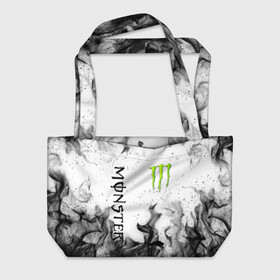 Пляжная сумка 3D с принтом MONSTER ENERGY в Петрозаводске, 100% полиэстер | застегивается на металлическую кнопку; внутренний карман застегивается на молнию. Стенки укреплены специальным мягким материалом, чтобы защитить содержимое от несильных ударов
 | black monster | bmx | claw | cybersport | energy | monster | monster energy | moto | motocross | race | sport | киберспорт | когти | монстер энерджи | монстр | мото | мотокросс | ралли | скейтбординг | спорт | энергия