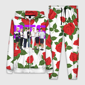 Женский костюм 3D с принтом BTS Roses | White в Петрозаводске,  |  | bangtan boys | bt21 | bts | bts army | j hope | jimin | jin | jungkook | k pop | korea | korean | pink bts | rap monster | rapmon | suga | v | бтс | кей | корейские | корея | кэй | музыканты | поп | розовая | стикеры