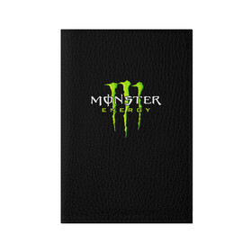 Обложка для паспорта матовая кожа с принтом MONSTER ENERGY в Петрозаводске, натуральная матовая кожа | размер 19,3 х 13,7 см; прозрачные пластиковые крепления | black monster | bmx | claw | cybersport | energy | monster | monster energy | moto | motocross | race | sport | киберспорт | когти | монстер энерджи | монстр | мото | мотокросс | ралли | скейтбординг | спорт | энергия