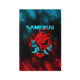 Обложка для паспорта матовая кожа с принтом CYBERPUNK 2077 SAMURAI в Петрозаводске, натуральная матовая кожа | размер 19,3 х 13,7 см; прозрачные пластиковые крепления | Тематика изображения на принте: cd project red | cyberpunk 2077 | demon | keanu reeves | samurai | smile | демон | киану ривз | киберпанк 2077 | самураи | смайл