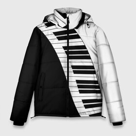 Мужская зимняя куртка 3D с принтом Piano Пианино в Петрозаводске, верх — 100% полиэстер; подкладка — 100% полиэстер; утеплитель — 100% полиэстер | длина ниже бедра, свободный силуэт Оверсайз. Есть воротник-стойка, отстегивающийся капюшон и ветрозащитная планка. 

Боковые карманы с листочкой на кнопках и внутренний карман на молнии. | Тематика изображения на принте: black | piano | white | белая | белое | инструмент | клавиши | клавишы | музыка | музыкальный | музыкант | ноты | пиан | пианино | подарок | прикол | текстура | фортепиано | чб | черная | черно | черно белое