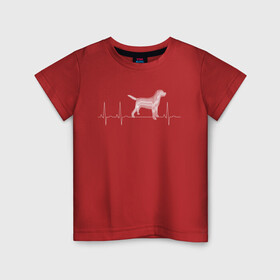 Детская футболка хлопок с принтом Кардиограмма Собака в Петрозаводске, 100% хлопок | круглый вырез горловины, полуприлегающий силуэт, длина до линии бедер | кардиограмма | любовь | любовь к собакам | пёс | сердце | собака | собаки | собачник