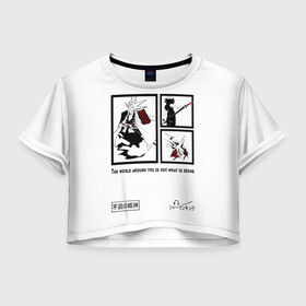 Женская футболка Crop-top 3D с принтом Шаман кинг в Петрозаводске, 100% полиэстер | круглая горловина, длина футболки до линии талии, рукава с отворотами | king | shaman | амедамару | амидамару | аниме | асакура | дух | ё | йо | король | лен | морти | призрак | рио | самурай | стиль | тао | трей | шаман | япония | японский