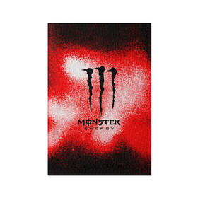 Обложка для паспорта матовая кожа с принтом MONSTER ENERGY в Петрозаводске, натуральная матовая кожа | размер 19,3 х 13,7 см; прозрачные пластиковые крепления | energy | monster energy | монстр | монстр энерджи