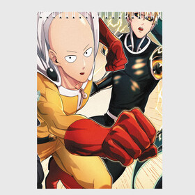 Скетчбук с принтом One Punch Man в Петрозаводске, 100% бумага
 | 48 листов, плотность листов — 100 г/м2, плотность картонной обложки — 250 г/м2. Листы скреплены сверху удобной пружинной спиралью | one punch man | saitama | ванпанчмен | герои | люди | персонажи | сайтама