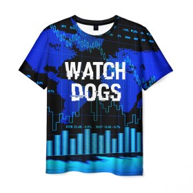 Мужская футболка 3D с принтом Watch Dogs в Петрозаводске, 100% полиэфир | прямой крой, круглый вырез горловины, длина до линии бедер | ded sec | game | name | ubisoft | watch dogs | watch dogs 2 | watch dogs legion | город | девушка | дрон | игры | имена | компьютеры | пистолет | телефон | технологии | хакер | юби