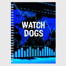 Тетрадь с принтом Watch Dogs в Петрозаводске, 100% бумага | 48 листов, плотность листов — 60 г/м2, плотность картонной обложки — 250 г/м2. Листы скреплены сбоку удобной пружинной спиралью. Уголки страниц и обложки скругленные. Цвет линий — светло-серый
 | ded sec | game | name | ubisoft | watch dogs | watch dogs 2 | watch dogs legion | город | девушка | дрон | игры | имена | компьютеры | пистолет | телефон | технологии | хакер | юби